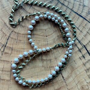 J.Jill Elegant Gold and Cream Pearl Necklace